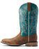 Ariat Men's Ricochet Western Performance  Boots - Broad Square Toe, Brown, hi-res