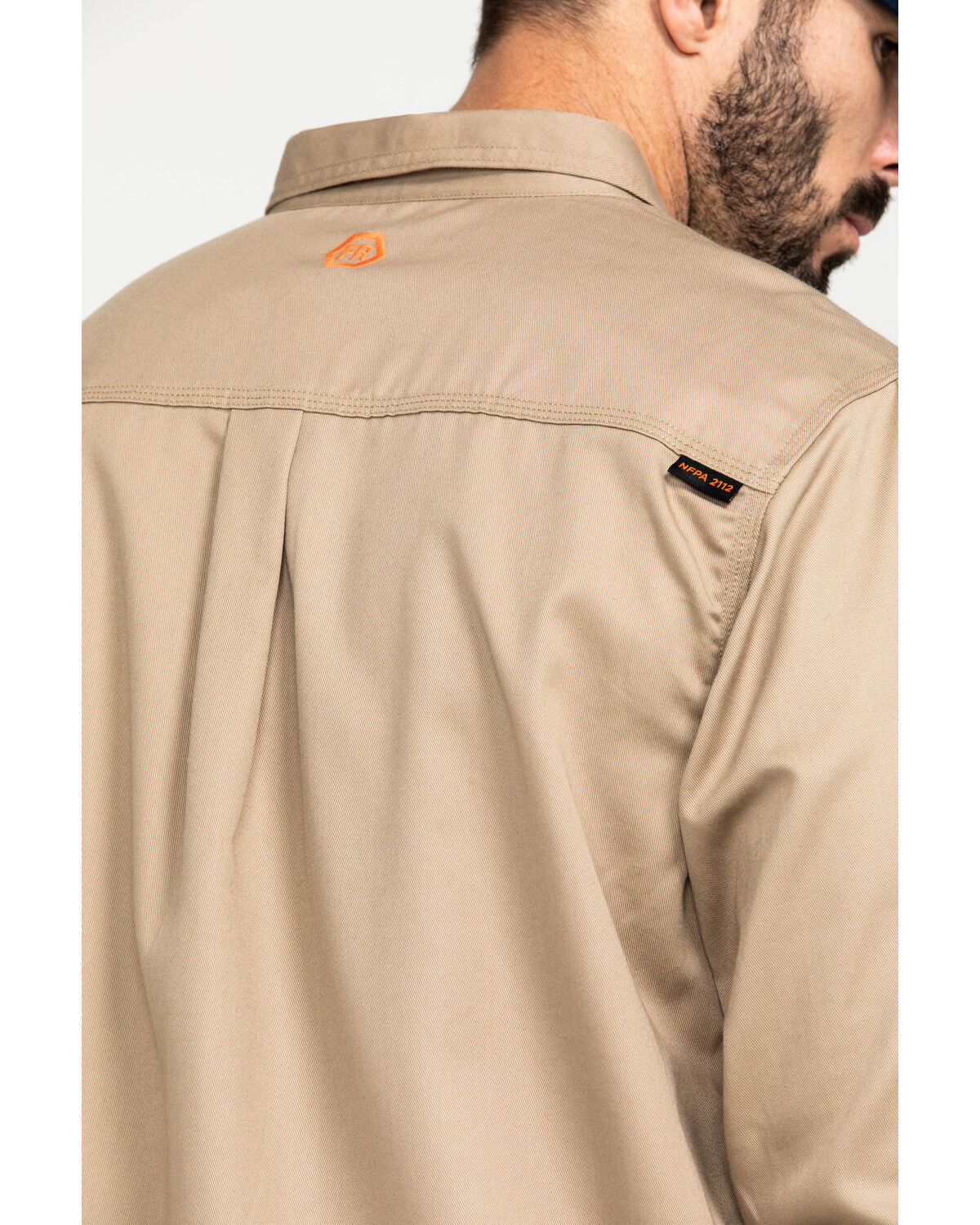 Image #5 - Hawx Men's FR Long Sleeve Woven Work Shirt - Big, Beige/khaki, hi-res