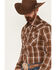 Image #2 - Wrangler Men's Plaid Print Long Sleeve Snap Western Shirt, Brown, hi-res
