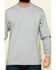 Ariat Men's FR Longhorn Graphic Long Sleeve Work T-Shirt - Big , Silver, hi-res