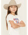 Image #2 - Blended Girls' America Y'all Sequin Short Sleeve Tee, White, hi-res