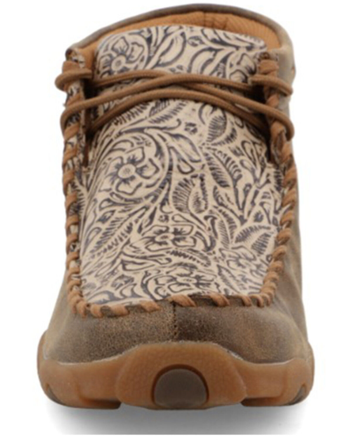 Image #4 - Twisted X Women's Tooled Chukka Driving Mocs, Brown, hi-res