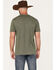 Cody James Men's Linear Scenic Longhorn Skull Graphic T-Shirt , Olive, hi-res
