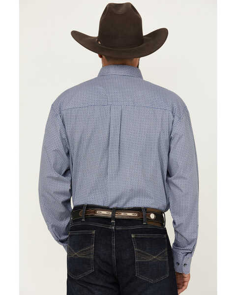 Image #4 - George Strait by Wrangler Men's Geo Print Long Sleeve Button-Down Western Shirt - Tall , Blue, hi-res