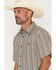Image #2 - RANK 45&reg; Men's Dally Southwestern Striped Short Sleeve Button-Down Stretch Western Shirt, Black, hi-res
