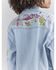 Image #8 - Wrangler® X Barbie™ Women's Light Wash Patched Denim Jacket , Light Wash, hi-res