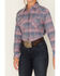 Image #3 - Wrangler Women's Boot Barn Exclusive Plaid Print Long Sleeve Western Flannel Pearl Snap Shirt, Blue, hi-res