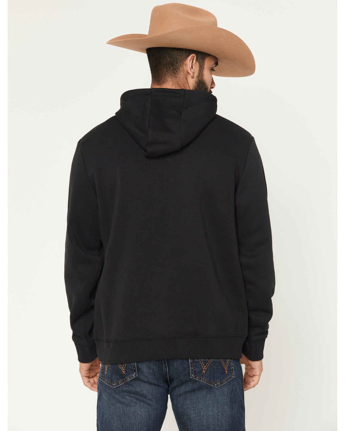 Image #4 - Wrangler Men's Logo Graphic Hooded Sweatshirt, Black, hi-res