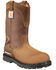 Carhartt Waterproof Wellington Pull-On Work Boots - Round Toe, Bison, hi-res