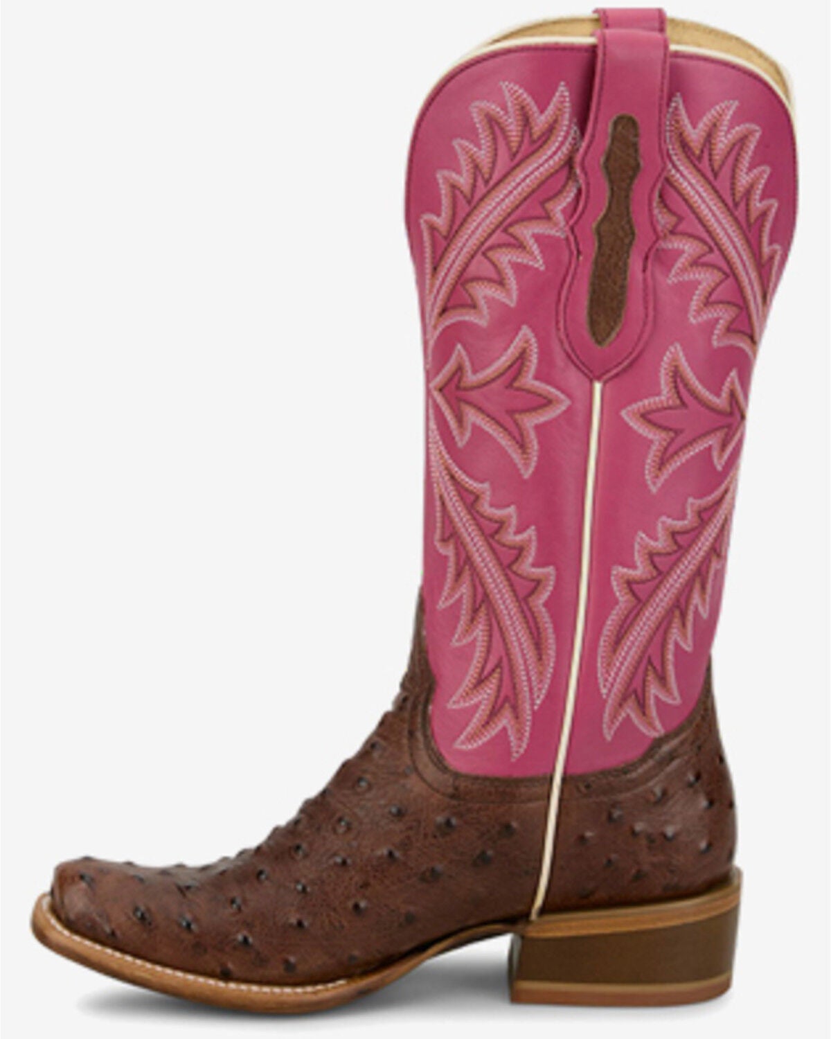 Image #3 - Tony Lama Women's Amber Exotic Ostrich Western Boots - Square Toe, Chocolate, hi-res