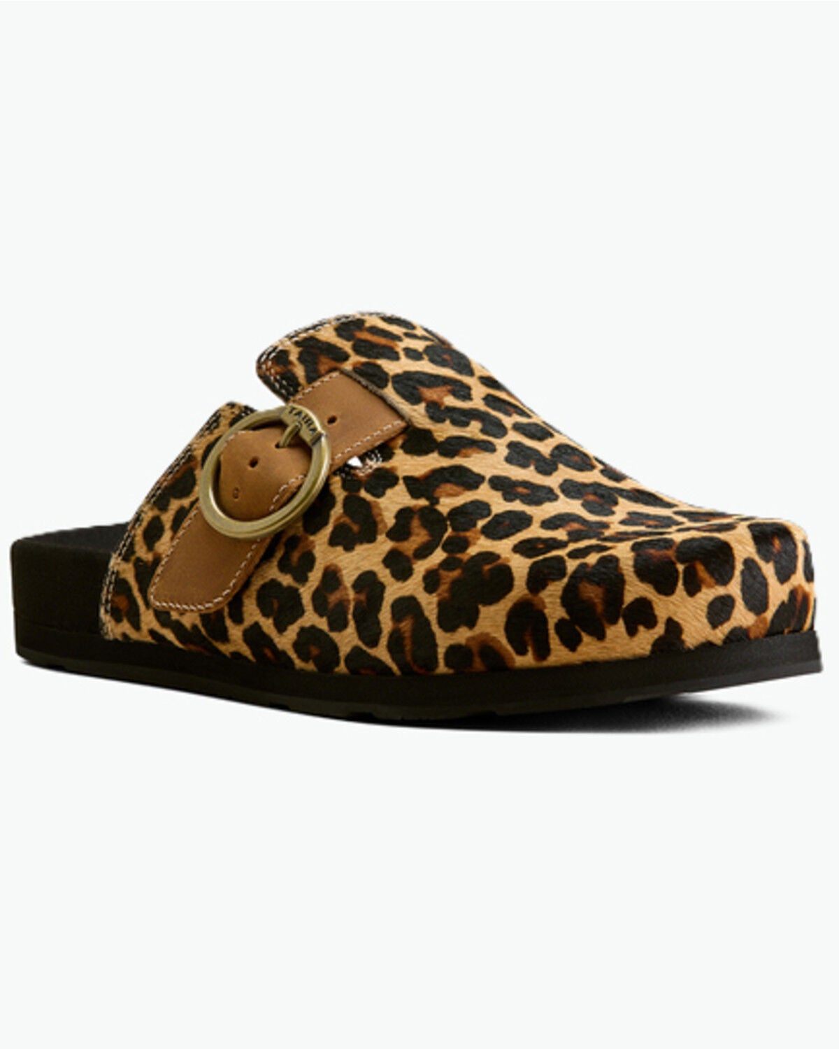 Ariat Women's Leopard Print Hair-On Country Mules, Brown, hi-res