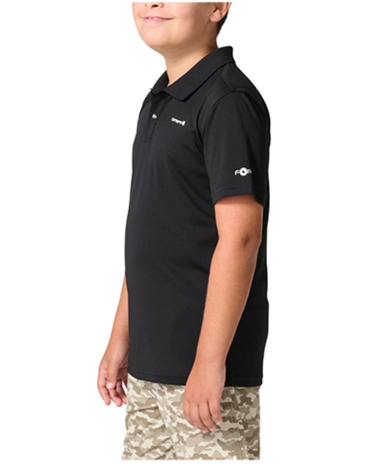 Image #2 - Carhartt Boys' Solid Logo Short Sleeve Polo, Black, hi-res