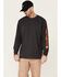 Carhartt Men's Loose Fit Heavyweight Long Sleeve Logo Graphic Work T-Shirt, Heather Grey, hi-res