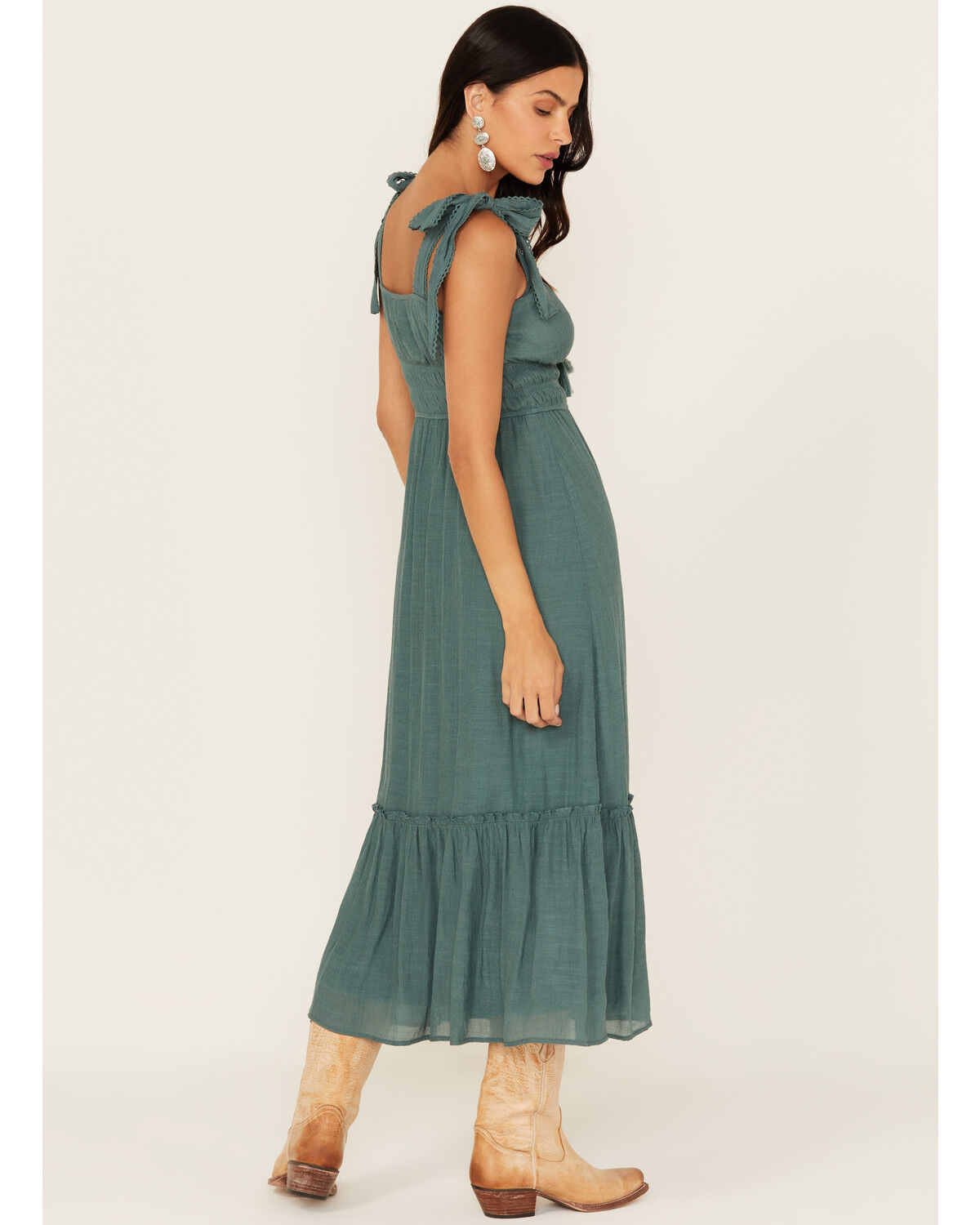 Image #4 - Trixxi Women's Smocked Waist Midi Dress, , hi-res