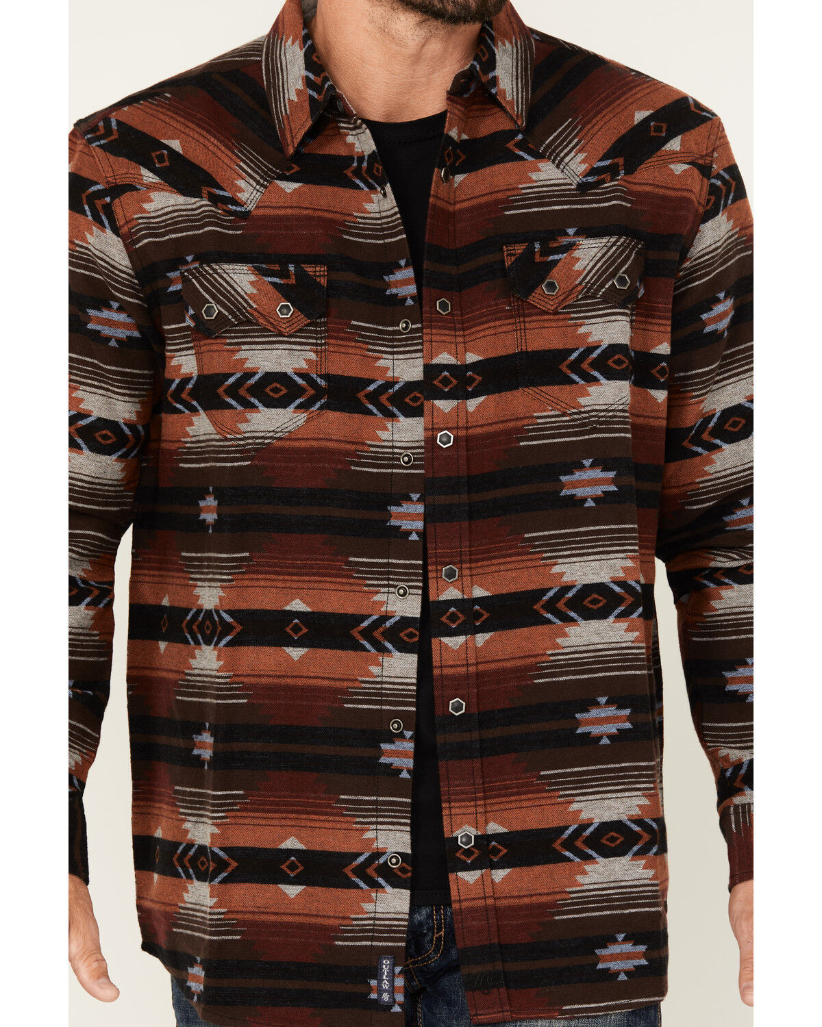 Image #3 - Moonshine Spirit Men's Smoke Cover Southwestern Print Long Sleeve Snap Western Shirt, Multi, hi-res