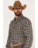 Image #2 - Ariat Men's Karter Plaid Print Long Sleeve Button-Down Stretch Western Shirt - Tall , Tan, hi-res