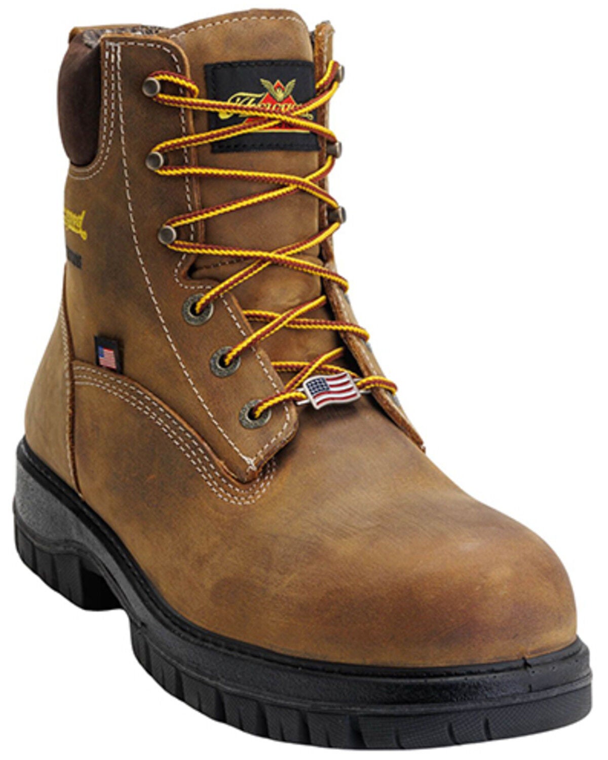 Thorogood Men's 6" USA Genesis Waterproof Work Boots - Nano Toe, Brown, hi-res