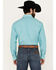 Image #4 - Rough Stock by Panhandle Men's Dotted Striped Long Sleeve Pearl Snap Western Shirt, Turquoise, hi-res