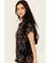 Image #2 - Johnny Was Women's Geo Print Embroidered Short Sleeve Tee, Black, hi-res