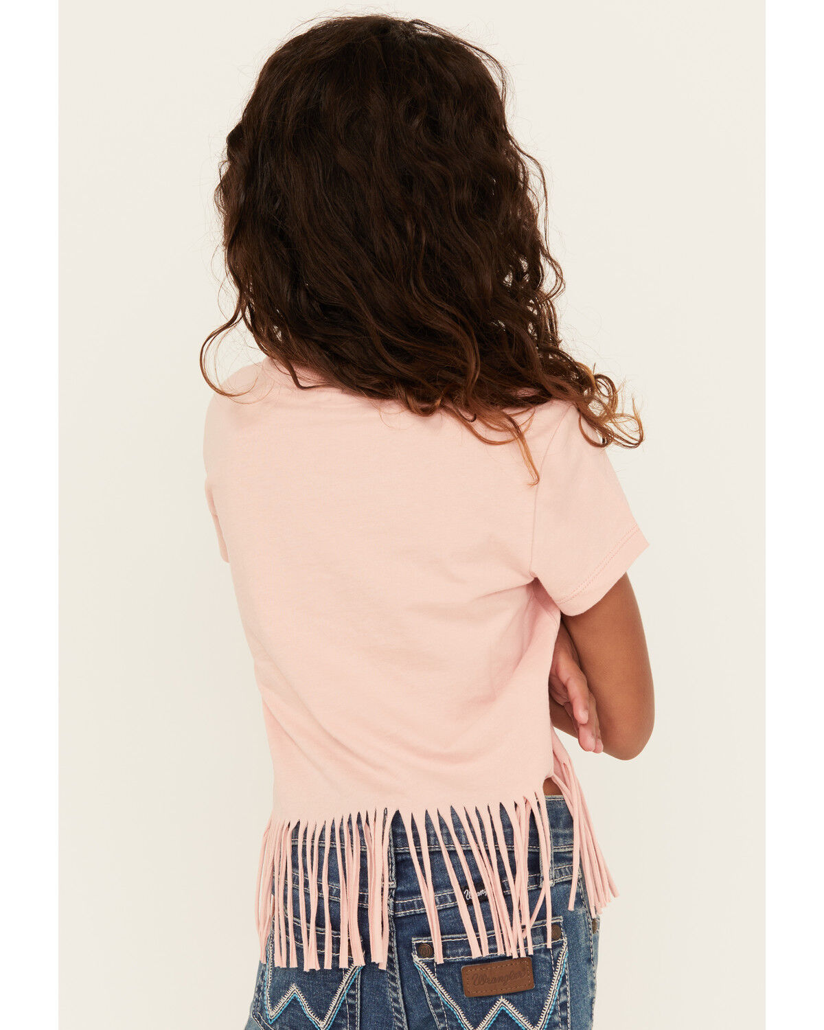 Image #4 - Shyanne Girls' Can't Be Tamed Short Sleeve Fringe Graphic Tee, Light Pink, hi-res