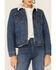 Wrangler Women's Sherpa-lined Denim Trucker Jacket, Blue, hi-res