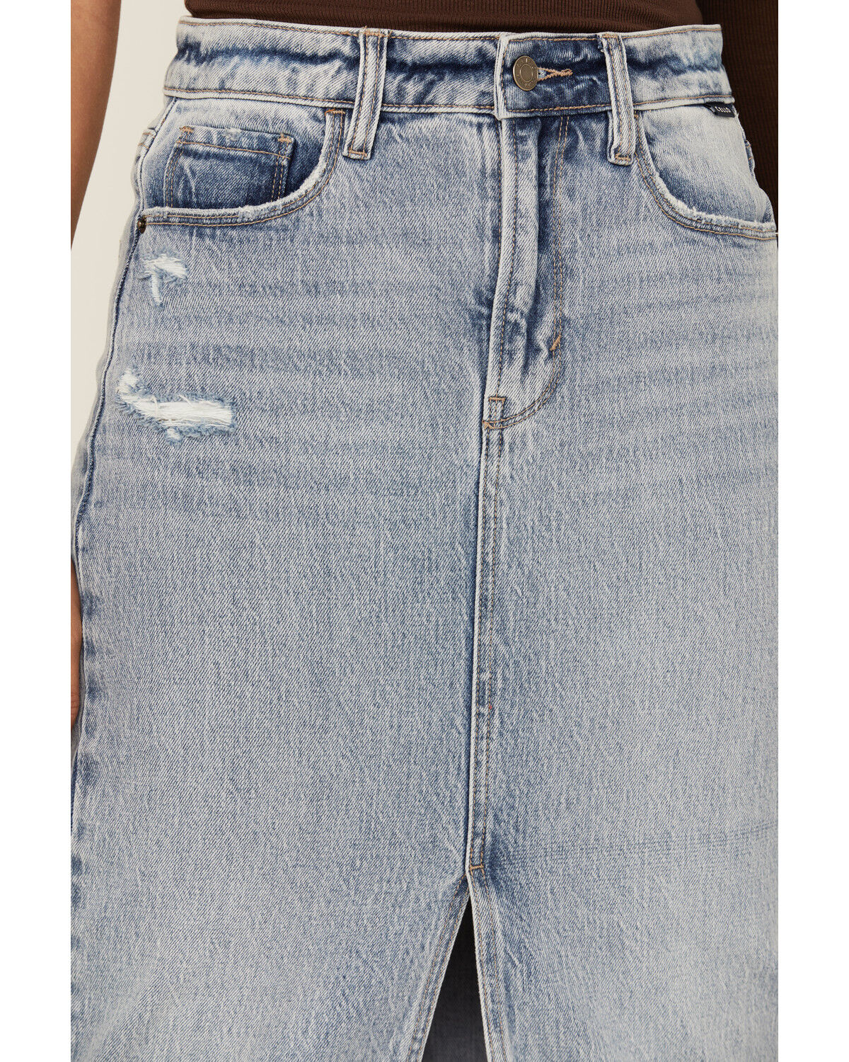 Image #2 - Cello Women's Medium Wash Midi Skirt, Medium Wash, hi-res