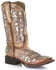 Corral Girls' Shiny Inlay Western Boots - Square Toe, Tan, hi-res
