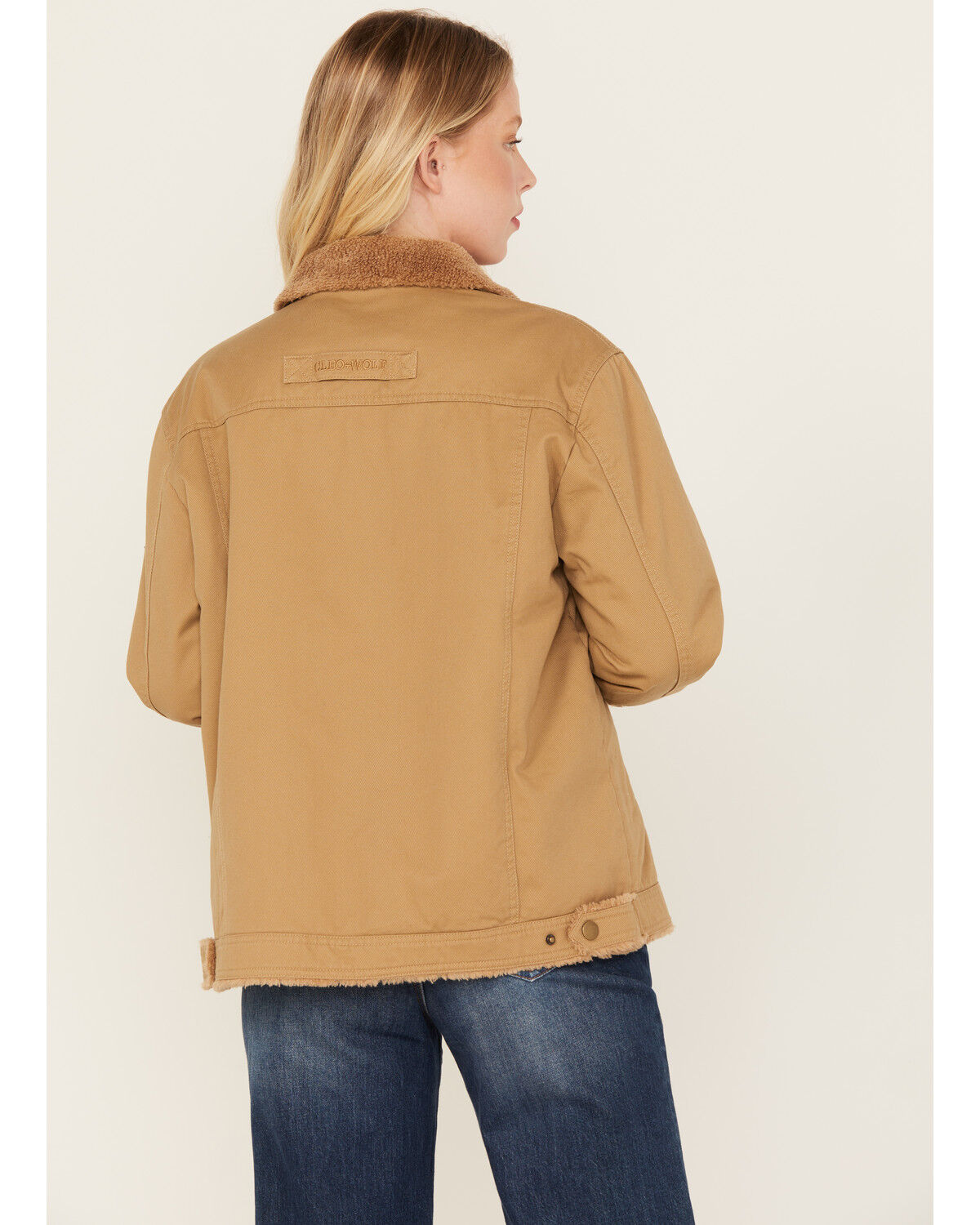 Image #5 - Cleo + Wolf Women's Sherpa Lined Canvas Jacket, Wheat, hi-res