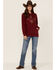 Ariat Women's R.E.A.L. Southwestern Beartooth Logo Graphic Hoodie, Red, hi-res