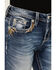 Image #4 - Miss Me Women's Medium Wash Faux Flap Leaf Pocket Mid Rise Bootcut Stretch Denim Jeans , Medium Wash, hi-res