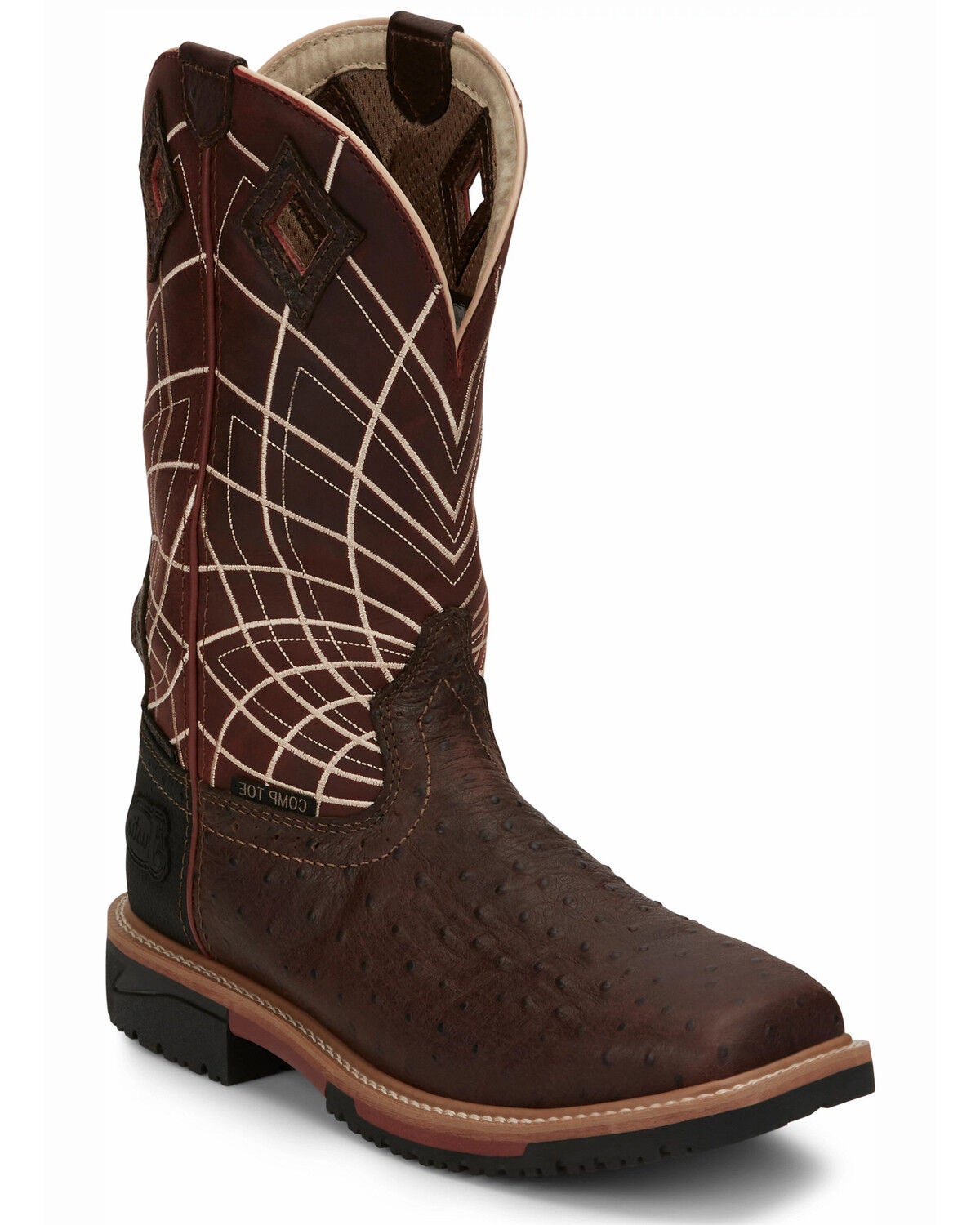 Justin Men's Derrickman Western Work Boots - Composite Toe, Cognac, hi-res