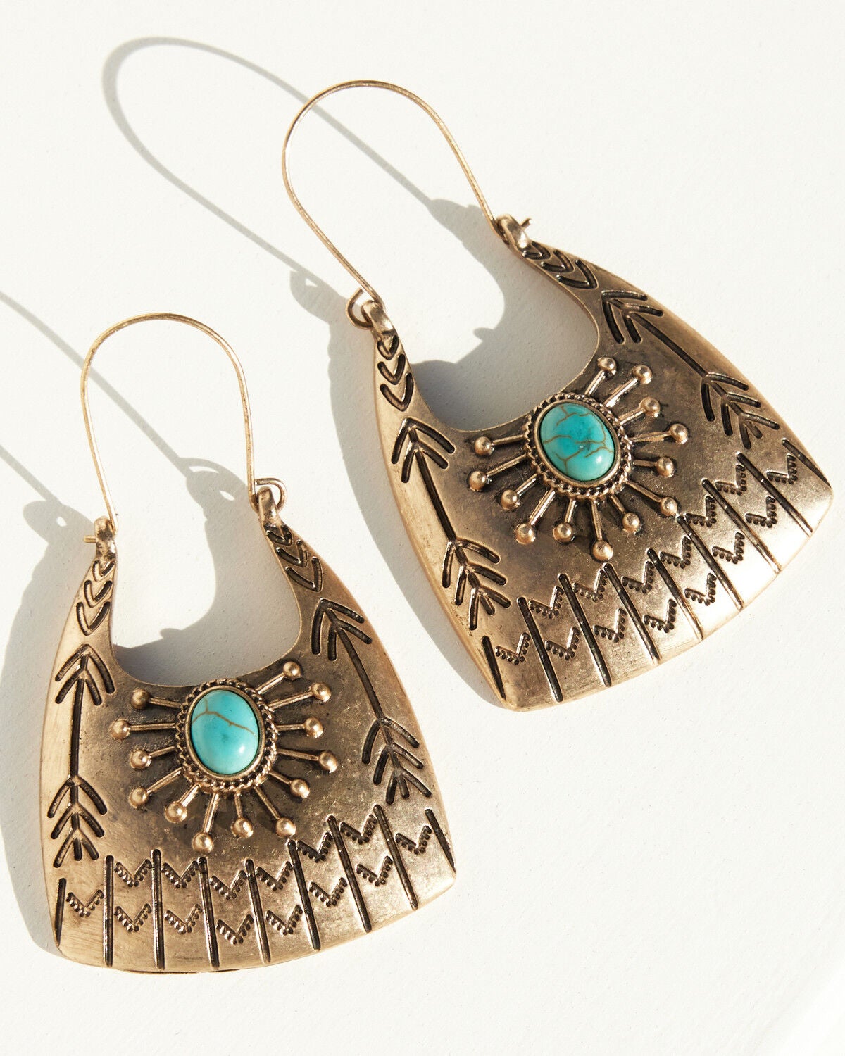 Shyanne Women's Summer Solstice Stamped Statement Earrings, Gold, hi-res