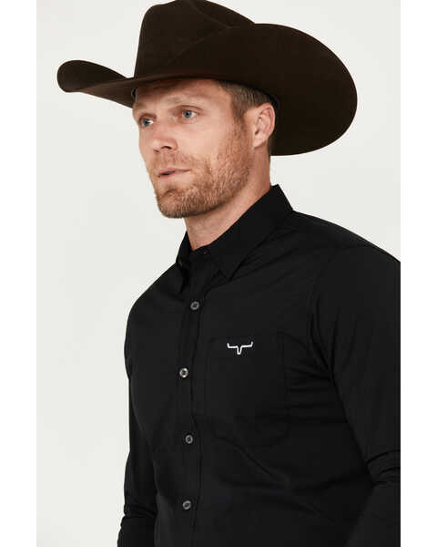 Image #3 - Kimes Ranch Men's Solid Long Sleeve Button Down Western Shirt, Black, hi-res