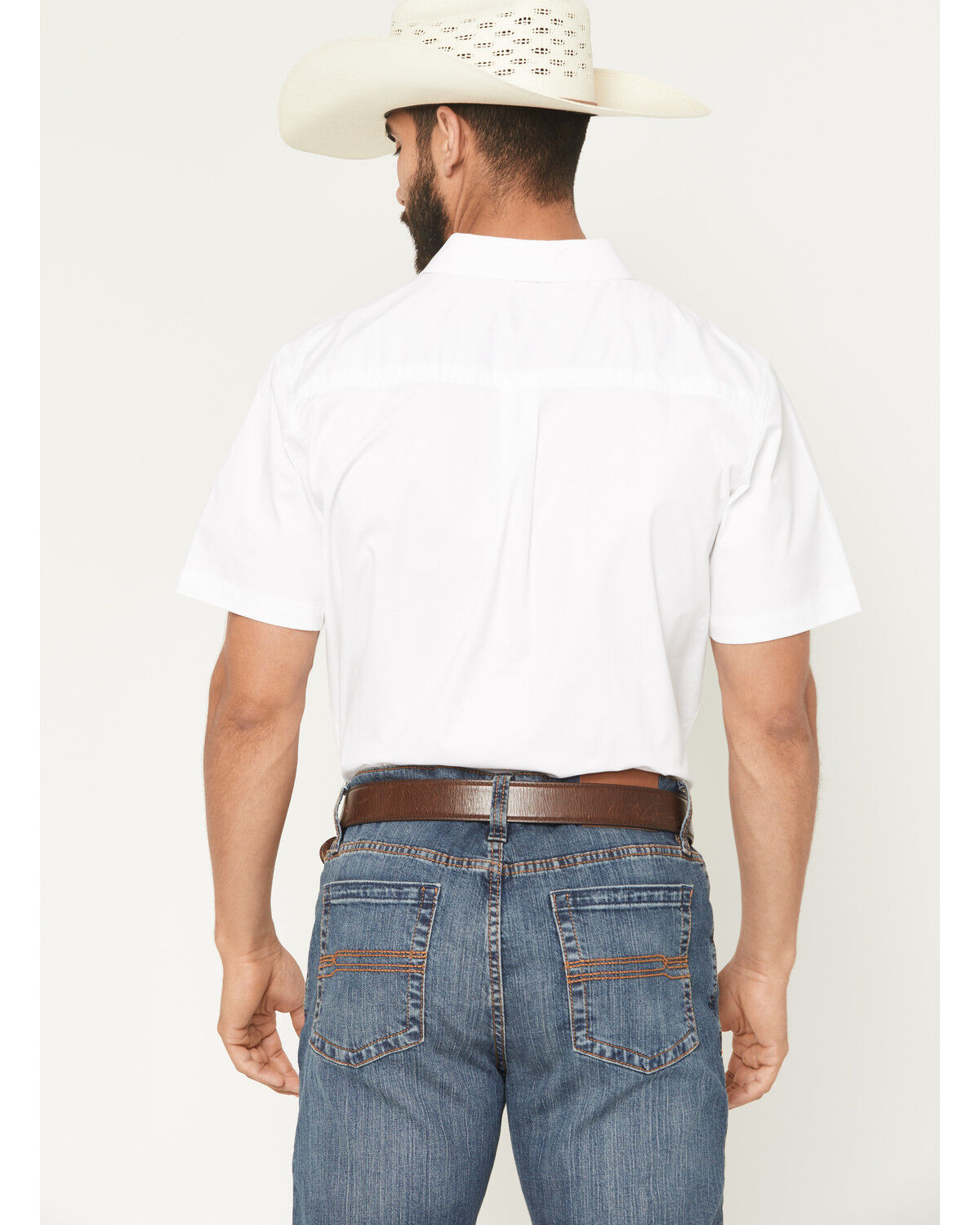 Image #4 - Cody James Men's Basic Twill Short Sleeve Button-Down Stretch Western Shirt, White, hi-res