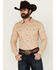 Image #1 - Cody James Men's Playing Field Floral Print Long Sleeve Snap Western Shirt, Tan, hi-res