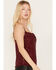 Image #2 - By Together Women's Sequin Cowl Neck Tank, Burgundy, hi-res