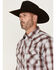 Image #2 - Wrangler 20X Men's Plaid Print Long Sleeve Snap Stretch Western Shirt - Tall, Wine, hi-res