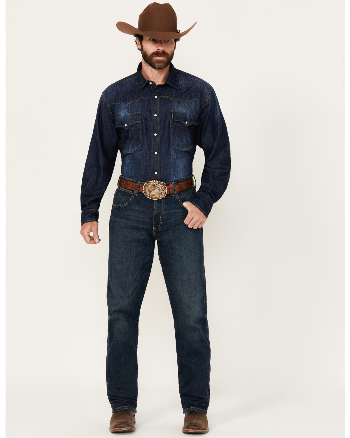 Image #1 - Wrangler 20X Men's Medium Wash Harper Slim Bootcut Stretch Denim Jeans - Tall, Medium Wash, hi-res