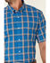 Cody James Core Men's Volt Plaid Print Short Sleeve Button Down Western Shirt , Blue, hi-res