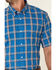 Image #3 - Cody James Core Men's Volt Plaid Print Short Sleeve Button Down Western Shirt , Blue, hi-res