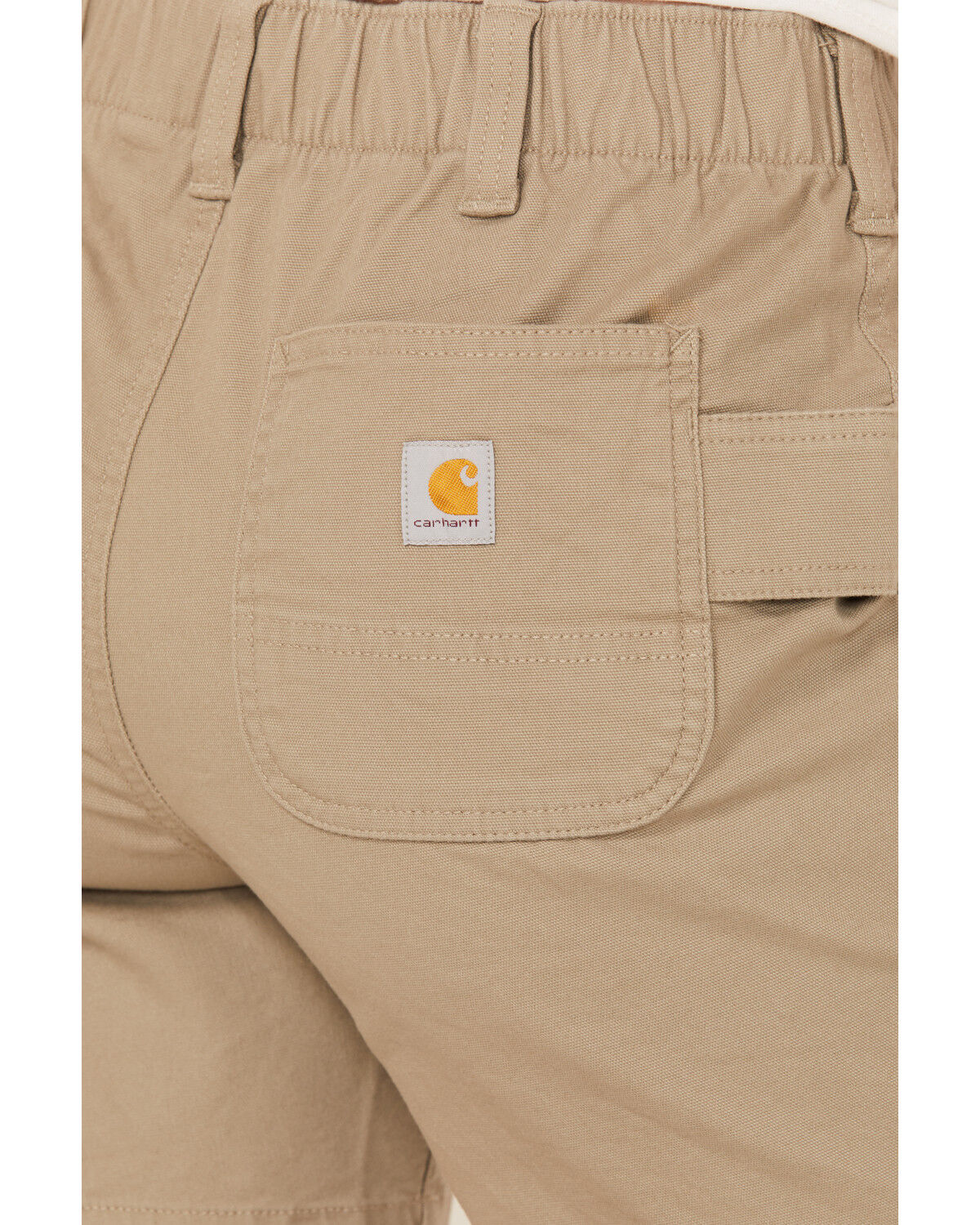 Image #4 - Carhartt Women's Rugged Flex® Relaxed Fit Canvas Work Shorts, Light Grey, hi-res