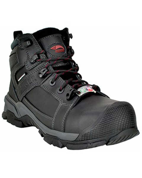 Image #1 - Avenger Men's Black Waterproof Work Boots - Carbon Toe, Black, hi-res