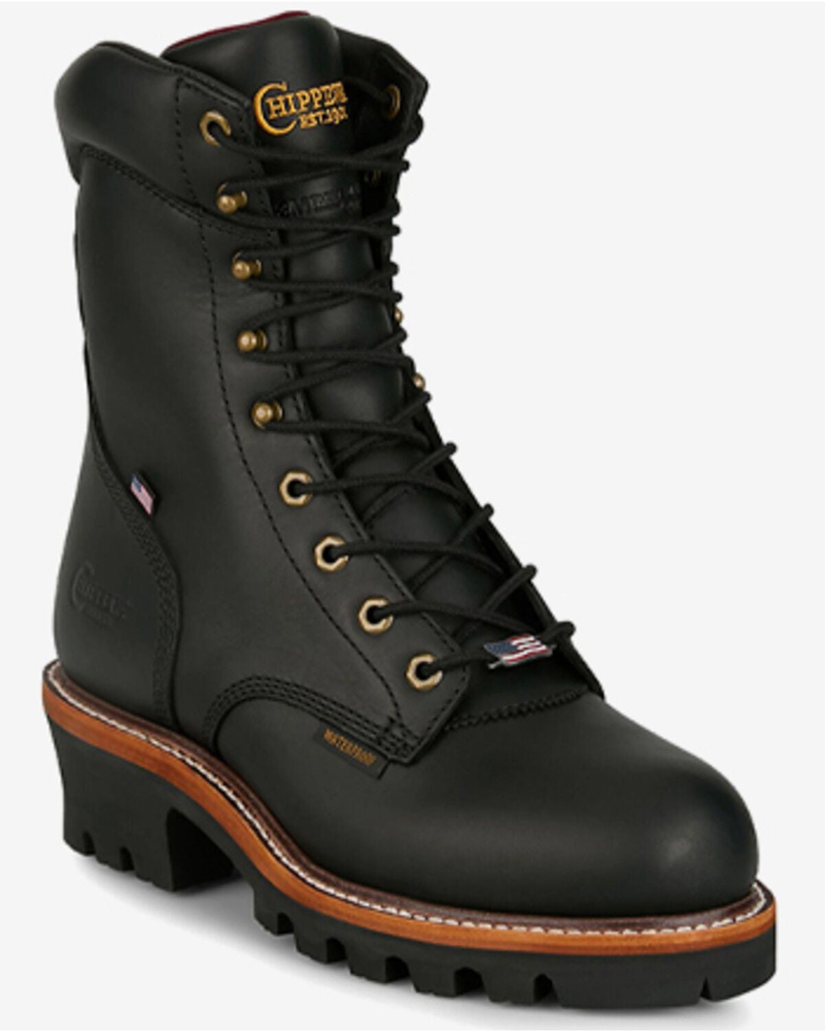Image #1 - Chippewa Men's 9" Super Logger Waterproof Insulated Work Boots - Steel Toe, Black, hi-res