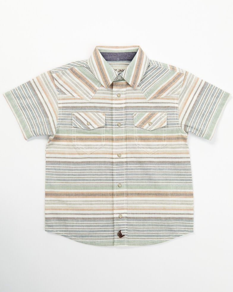 Cody James Toddler Boys' Faithful Striped Print Short Sleeve Shirt, Multi, hi-res