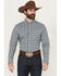 Image #1 - Cody James Men's Bob Plaid Print Long Sleeve Button-Down Western Shirt - Big, Blue, hi-res
