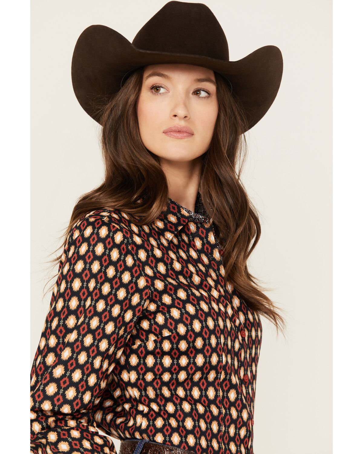 Image #2 - Cinch Women's Southwestern Long Sleeve Button Down Western Shirt, Multi, hi-res