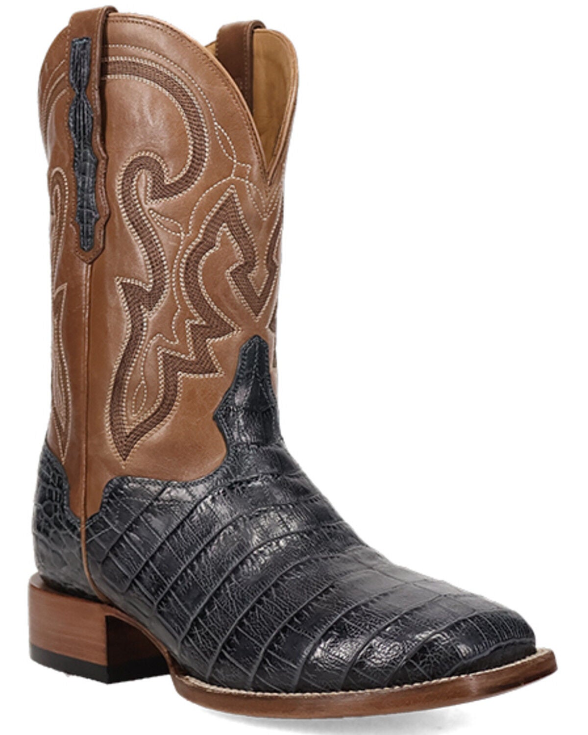 Image #1 - El Dorado Men's Exotic Blue Nile Crocodile Western Boots - Broad Square Toe, Blue, hi-res