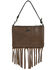 Justin Women's Brown Mini Washed Tooled Turquoise Fringe Shoulder Bag, Black, hi-res