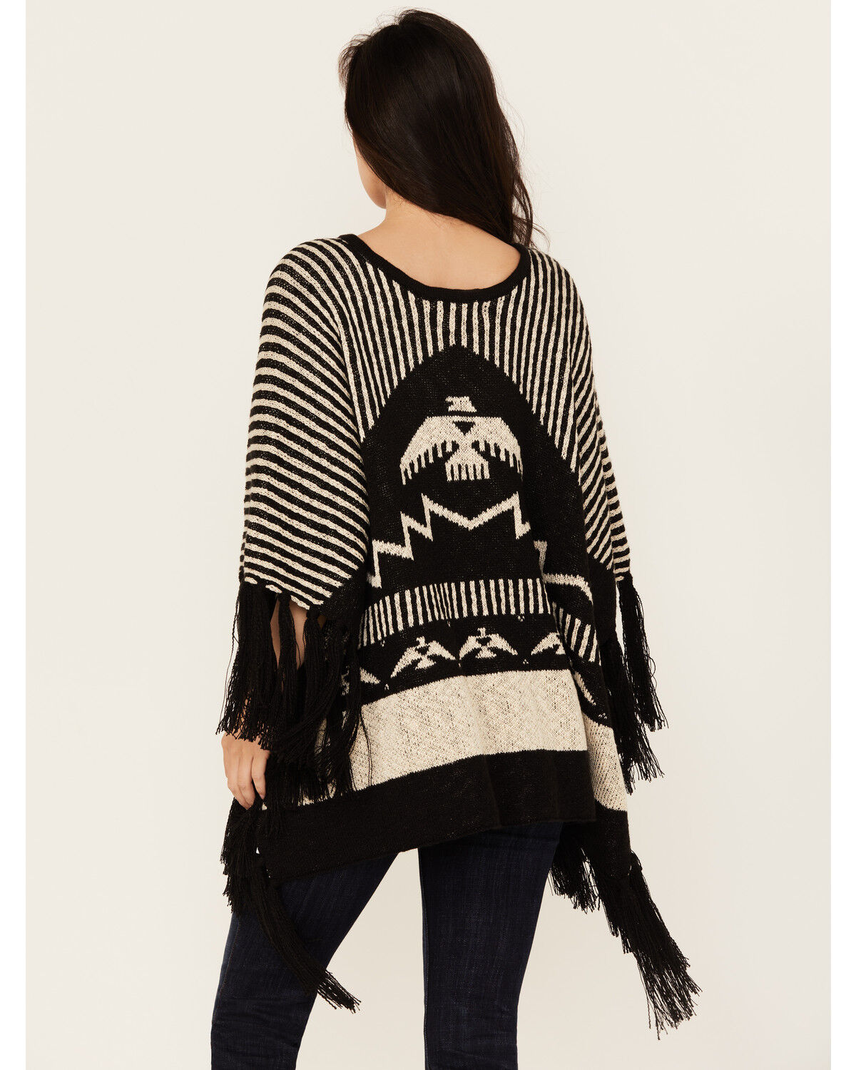 Image #4 - Idyllwind Women's Eatons Thunderbird Poncho Sweater, Black, hi-res