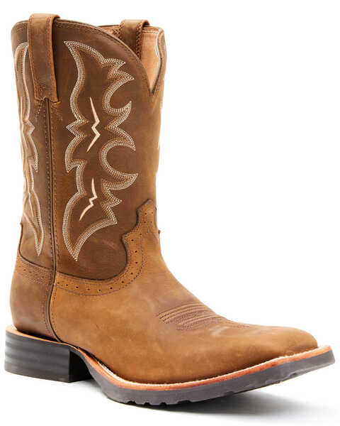 Image #1 - Wrangler Footwear Men's All-Around Western Boots - Broad Square Toe, Brown, hi-res